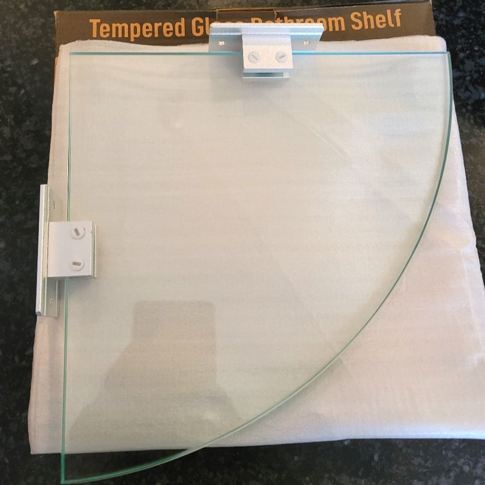 Amazon Glass Corner Bathroom Shelf Set - Clear and Silver - Picture 7 of 14